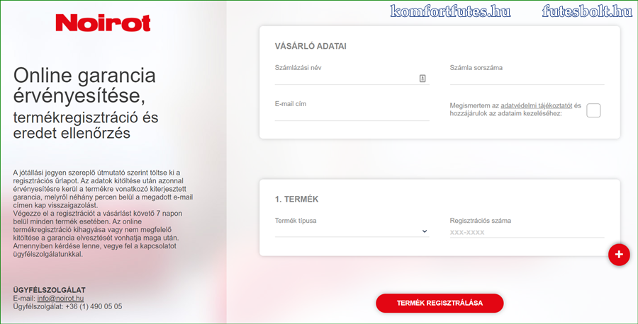 Noirot online garancia regisztráció